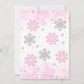 Winter Onederland Roze Sparkle Sneeuwvlok Verjaard Kaart (Achterkant)