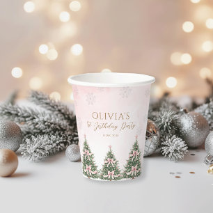 Winter Onederland Roze Strikse Stompjes Eerste Ver Papieren Bekers