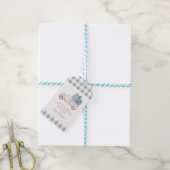 Winter Onederland Roze Truck Plaid Cadeaulabel (Met Touw)