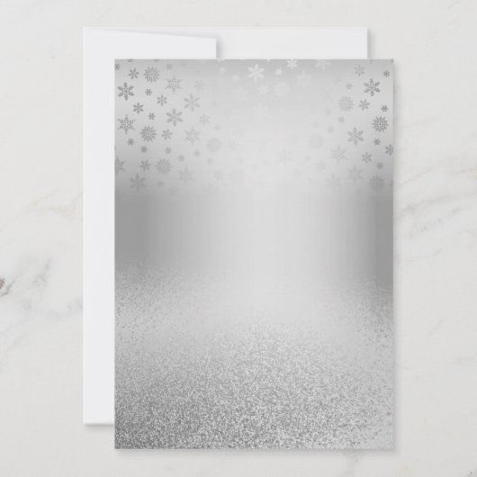 Winter Onederland Roze Zilver 1e verjaardag Kaart (Achterkant)