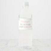 Winter Onederland Roze Zilver 1e verjaardag Waterfles Etiket (Voorkant)