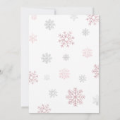 Winter Onederland Roze Zilveren Boog 1e Verjaardag Kaart (Achterkant)