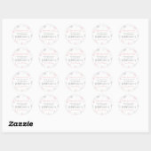 Winter Onederland Roze Zilveren Glitter 1e verjaar Ronde Sticker (Vel)
