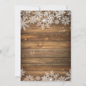 Winter Onederland Rustieke Sneeuwvlok en Hout Kaart (Achterkant)
