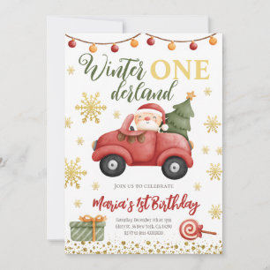 Winter Onederland Santa Claus Birthday Kaart