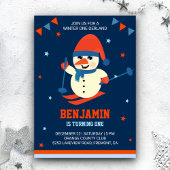 Winter Onederland Schattigee Sneeuwman 1e Verjaard Kaart