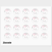 Winter Onederland Silver en Pink Snowflake Ronde Sticker (Vel)