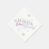 Winter ONEderland Silver Glitter Paarse 1e dag Servet (Hoek)