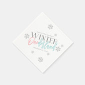 Winter ONEderland Silver Glitter Pink 1st Birthday Servet (Hoek)