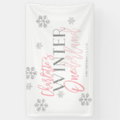 Winter ONEderland Silver Glitter Pink CUSTOM Spandoek (Verticaal)