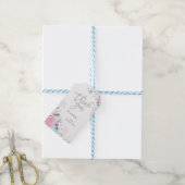 Winter ONEderland Silver Glitter Pink Floral Gift Cadeaulabel (Met Touw)