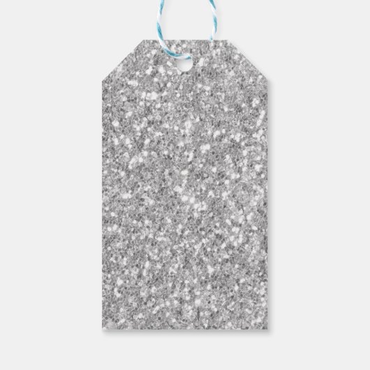 Winter ONEderland Silver Glitter Pink Floral Gift Cadeaulabel (Achterkant)