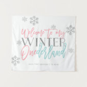 Winter ONEderland Silver Glitter Welcome Sign Wandkleed (Voorkant (horizontaal))
