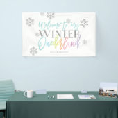 Winter ONEderland Silver Rainbow Welcome Sign. Spandoek (Beurs)