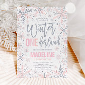 Winter ONEderland Silver Snowflake 1st Birthday Kaart