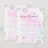 Winter ONEderland Silver Snowflake Time Capsule Notitiekaartje (Voorkant / Achterkant)