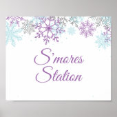 Winter Onederland S'mores Station Paars Poster (Voorkant)
