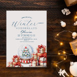 Winter Onederland Sneeuw wereldbol Rood Meisje Ver Kaart<br><div class="desc">De moderne en kinder schattige uitnodigings Sjabloon is ideaal voor stijlvolle verjaardagspartij kerstcadeau Nieuwjaarsbal en tinnen soldaat en vele giften voor de vakantieillustratie. Schattige design en elementen in waterverf techniek, elegante kalligrafie en moderne lettertypes. Verjaardagen zijn speciale dagen, en deze uitnodiging kan helpen het een onvergetelijke voor vrienden te maken....</div>