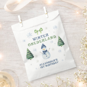 Winter Onederland Sneeuwman 1e Verjaardag Bedankzakje