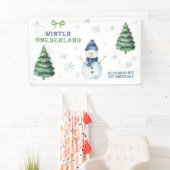 Winter Onederland Sneeuwman 1e Verjaardag Spandoek (Insitu)