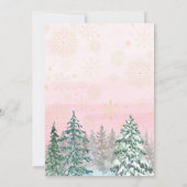 Winter ONEderland Sneeuwman Meisje 1e Roze Verjaar Kaart (Achterkant)