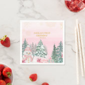 Winter ONEderland Sneeuwman Meisje 1e verjaardag R Servet (Insitu)