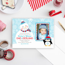 Winter ONEderland Sneeuwman Pinguïn Foto