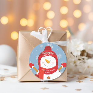 Winter Onederland sneeuwpop jongen 1e verjaardag F Ronde Sticker