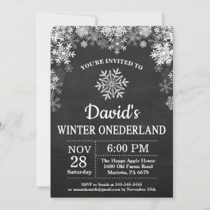Winter Onederland Sneeuwvlok 1e Verjaardag Kaart