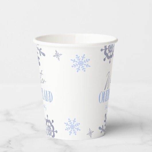 Winter ONEderland Sneeuwvlok 1e Verjaardagsfeest Papieren Bekers (Links)