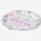 Winter ONEderland Sneeuwvlok 1e Verjaardagsfeest Papieren Bordje (Gekanteld)