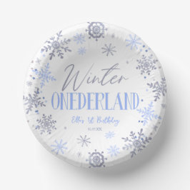 Winter ONEderland Sneeuwvlok 1e Verjaardagsfeest Papieren Kommen