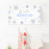 Winter ONEderland Sneeuwvlok 1e Verjaardagsfeest Spandoek (Insitu)