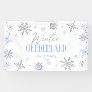 Winter ONEderland Sneeuwvlok 1e Verjaardagsfeest Spandoek