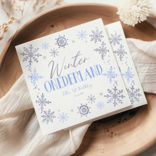 Winter ONEderland Sneeuwvlok 1e Verjaardagsfeestje Servet