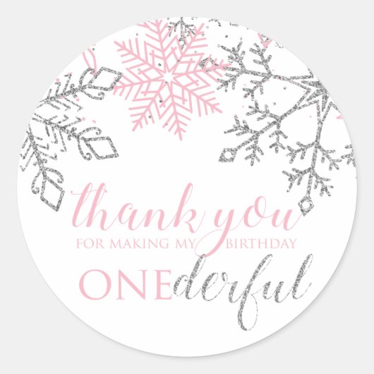 Winter Onederland Sneeuwvlok Sticker (Voorkant)