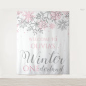 Winter ONEderland sneeuwvlok Welkom Bord Wandkleed (Voorkant)