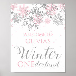 Winter ONEderland sneeuwvloke Welkomstteken Poster