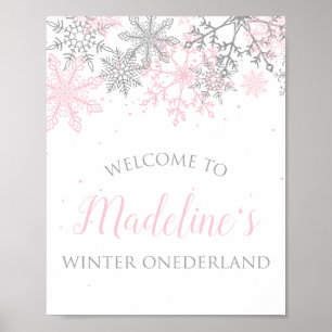 Winter ONEderland sneeuwvloke Welkomstteken Poster