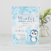 Winter Onederland Sneeuwvlokken Blauwe Jongen 1e V (Staand voorkant)