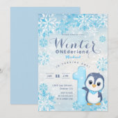 Winter Onederland Sneeuwvlokken Blauwe Jongen 1e V (Voorkant / Achterkant)