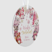 Winter onederland sneeuwvlokken eerste Kerstmis Ornament (voorkant)