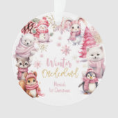 Winter onederland sneeuwvlokken eerste Kerstmis Ornament (voorkant)