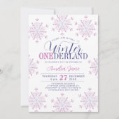 Winter Onederland sneeuwvlokken meisje 1e verjaard Kaart (Voorkant)