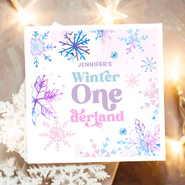 Winter Onederland Sneeuwvlokken Meisje Sneeuw Verj Servet