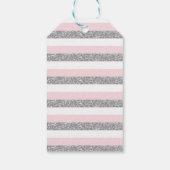 Winter ONEderland Sneeuwvlokken Roze Zilver Verjaa Cadeaulabel (Achterkant)