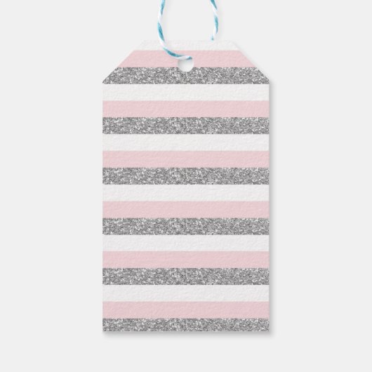 Winter ONEderland Sneeuwvlokken Roze Zilver Verjaa Cadeaulabel (Achterkant)