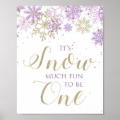 Winter Onederland Snow Much Fun to be One Sign Poster (Voorkant)