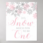 Winter Onederland Snow Much Fun to be One Sign Poster (Voorkant)