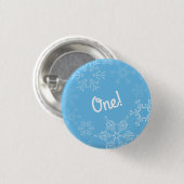Winter Onederland Snowflake 1e Kind van de Birthda Ronde Button 3,2 Cm (Voorkant /achterkant)